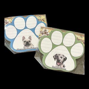 Dog Paw Print French Bulldog or Dalmatian Magnetic Note Pad NEW